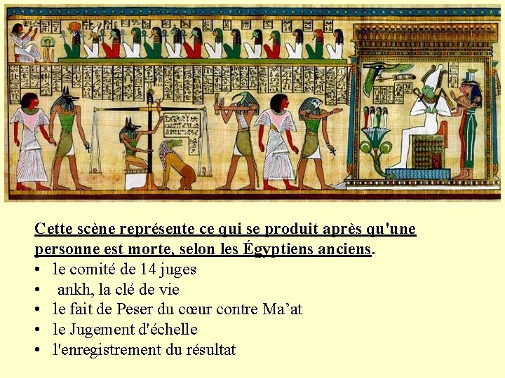 Cette scène représente ce qui se produit après qu'une personne est morte, selon les