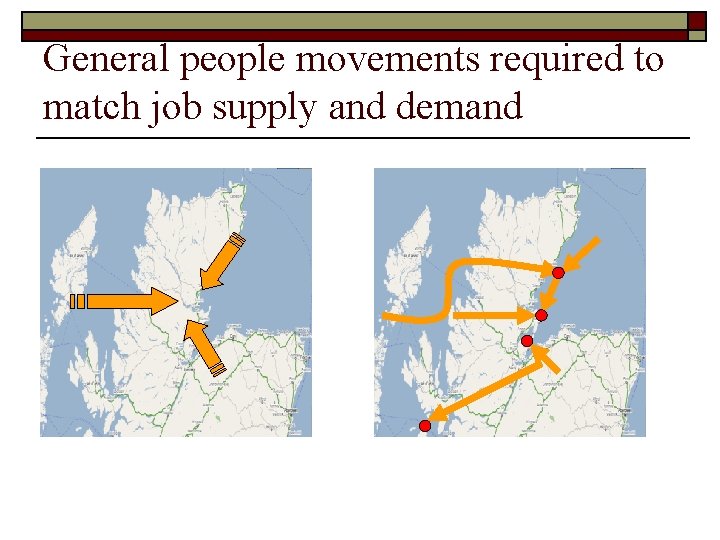 General people movements required to match job supply and demand 