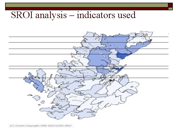 SROI analysis – indicators used 