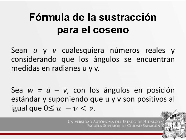 Fórmula de la sustracción para el coseno • 