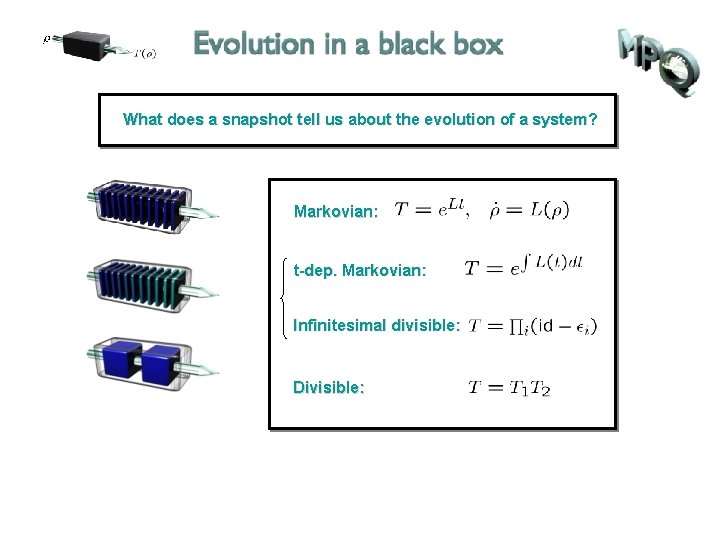 What does a snapshot tell us about the evolution of a system? Markovian: t-dep.