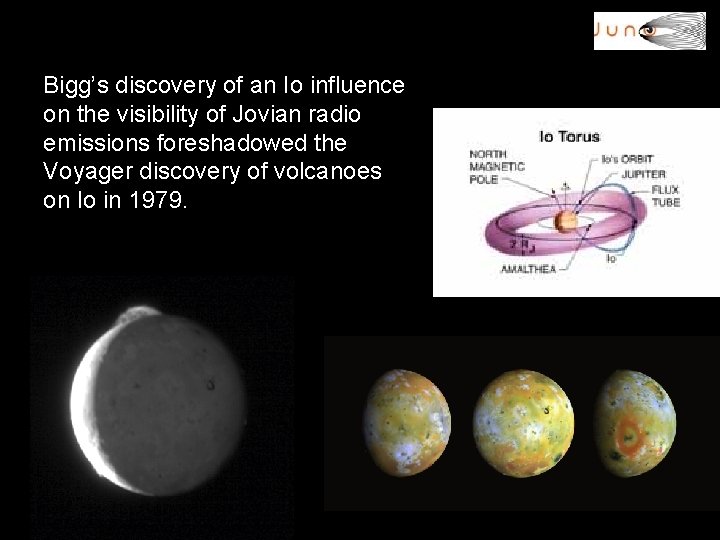 Bigg’s discovery of an Io influence on the visibility of Jovian radio emissions foreshadowed