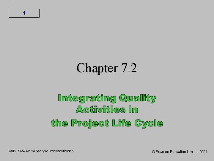 1 Chapter 7. 2 Galin, SQA from theory to implementation © Pearson Education Limited