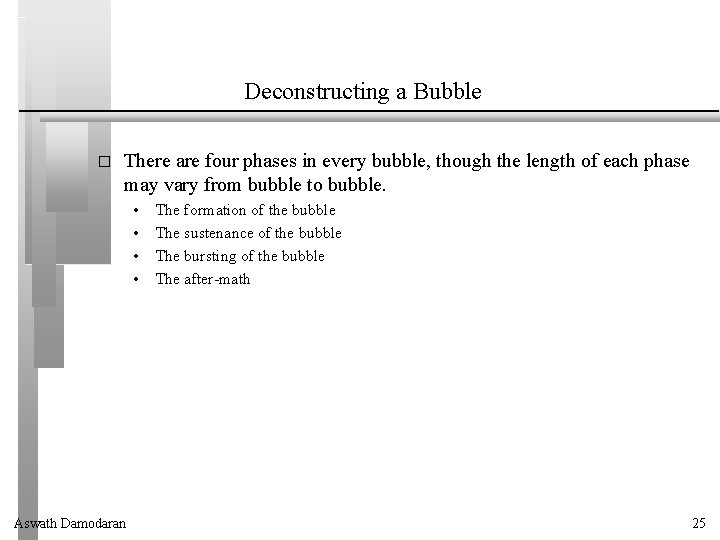 Deconstructing a Bubble � There are four phases in every bubble, though the length