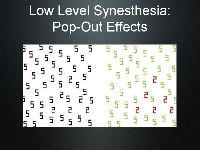 Low Level Synesthesia: Pop-Out Effects 