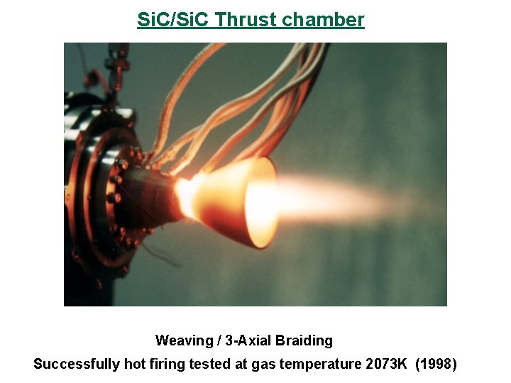 Si. C/Si. C Thrust chamber Weaving / 3 -Axial Braiding Successfully hot firing tested