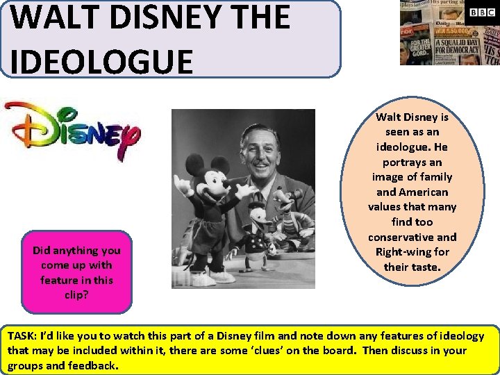 WALT DISNEY THE IDEOLOGUE Did anything you come up with feature in this clip?