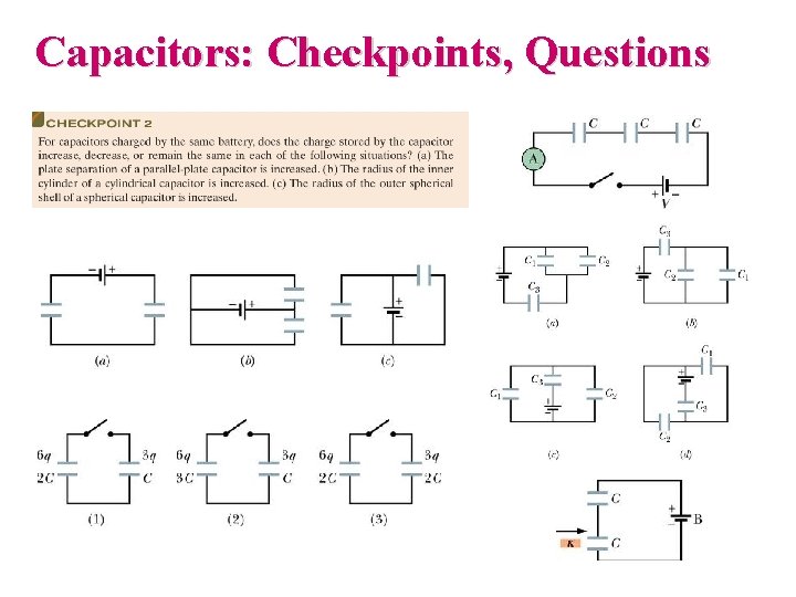 Capacitors: Checkpoints, Questions 