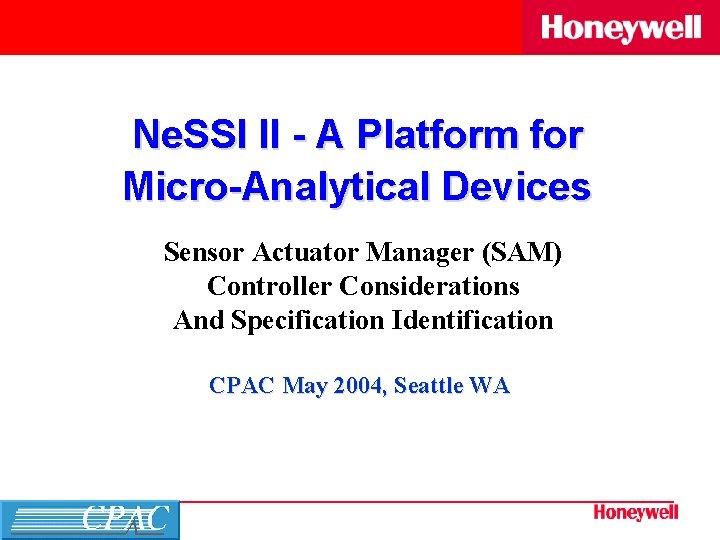 Ne. SSI II - A Platform for Micro-Analytical Devices Sensor Actuator Manager (SAM) Controller