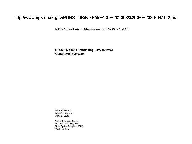 http: //www. ngs. noaa. gov/PUBS_LIB/NGS 59%20 -%202008%2006%209 -FINAL-2. pdf 