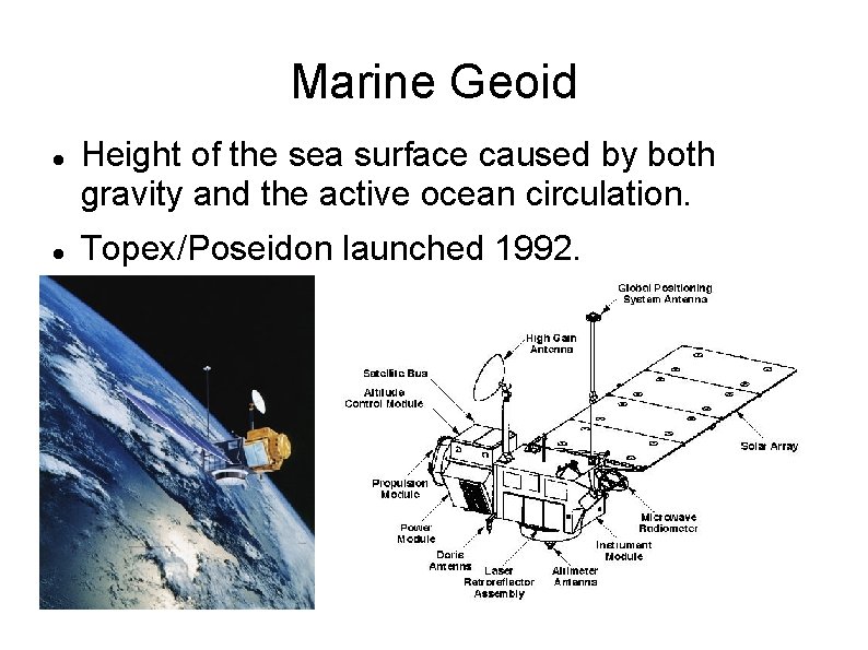 Marine Geoid Height of the sea surface caused by both gravity and the active