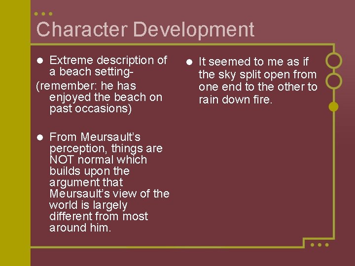 Character Development Extreme description of a beach setting(remember: he has enjoyed the beach on Character Development Extreme description of a beach setting(remember: he has enjoyed the beach on