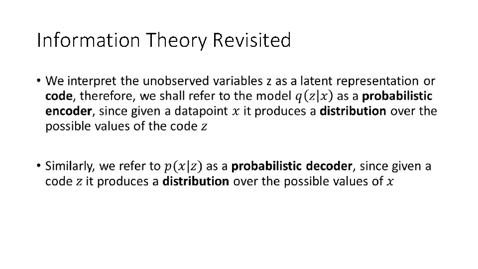 Information Theory Revisited • 