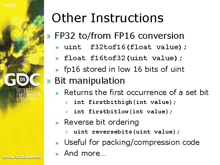 Other Instructions » FP 32 to/from FP 16 conversion » uint f 32 tof