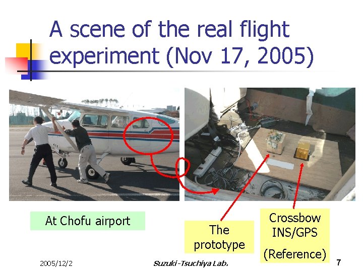 A scene of the real flight experiment (Nov 17, 2005) At Chofu airport 2005/12/2