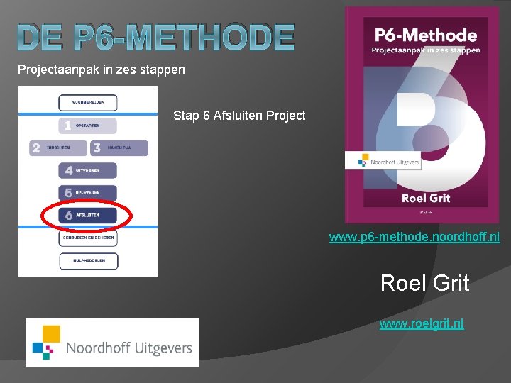 DE P 6 -METHODE Projectaanpak in zes stappen Stap 6 Afsluiten Project www. p