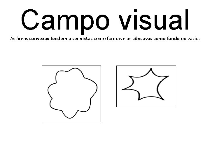 Campo visual As áreas convexas tendem a ser vistas como formas e as côncavas