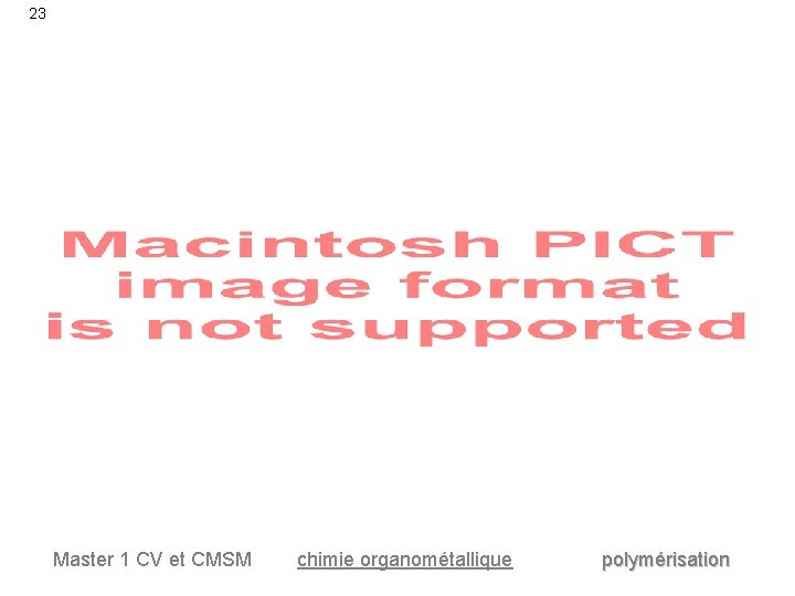 23 Master 1 CV et CMSM chimie organométallique polymérisation 