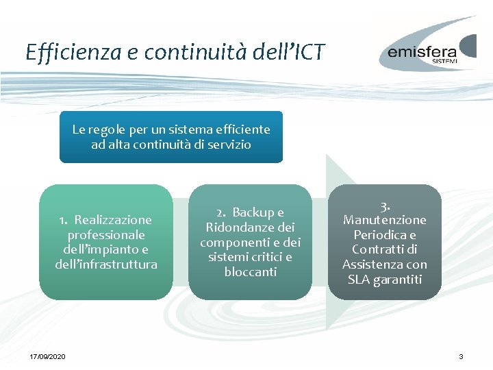 Efficienza e continuità dell’ICT Le regole per un sistema efficiente ad alta continuità di