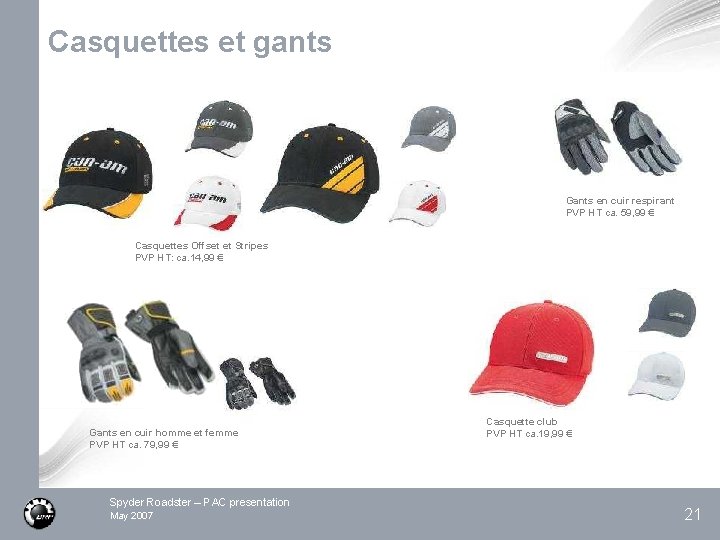 Casquettes et gants Gants en cuir respirant PVP HT ca. 59, 99 € Casquettes