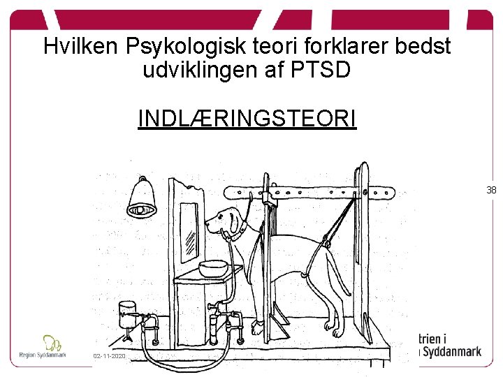 Hvilken Psykologisk teori forklarer bedst udviklingen af PTSD INDLÆRINGSTEORI 38 02 -11 -2020 
