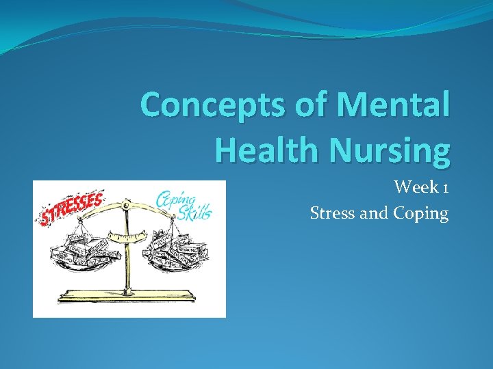 Concepts of Mental Health Nursing Week 1 Stress and Coping 