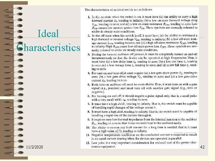  Ideal Characteristics 11/2/2020 42 