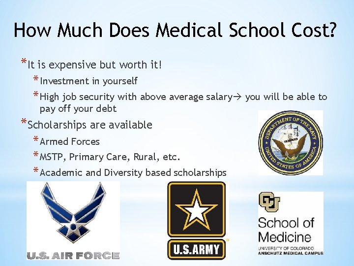 How Much Does Medical School Cost? *It is expensive but worth it! * Investment