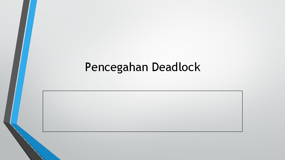 Pencegahan Deadlock 