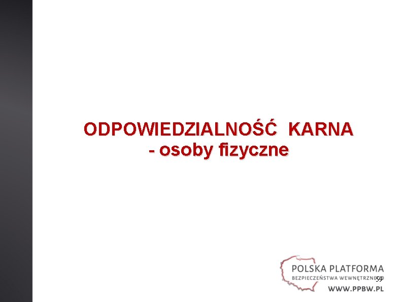 ODPOWIEDZIALNOŚĆ KARNA - osoby fizyczne 59 