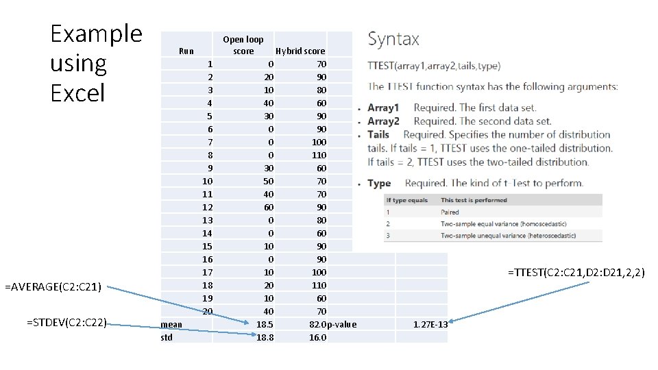 Example using Excel Run 1 2 3 4 5 6 7 8 9 10 Example using Excel Run 1 2 3 4 5 6 7 8 9 10
