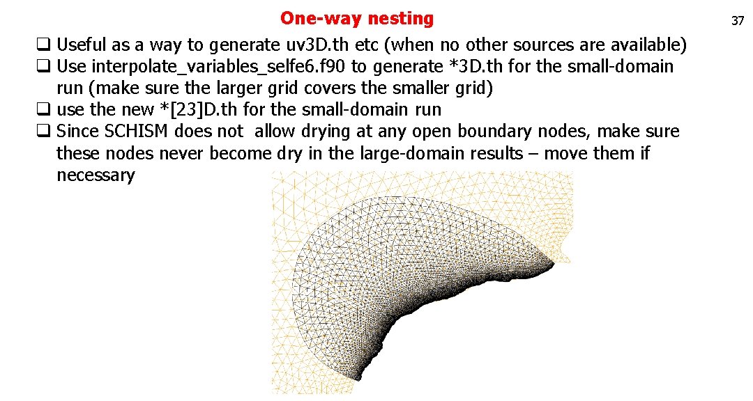 One-way nesting q Useful as a way to generate uv 3 D. th etc One-way nesting q Useful as a way to generate uv 3 D. th etc