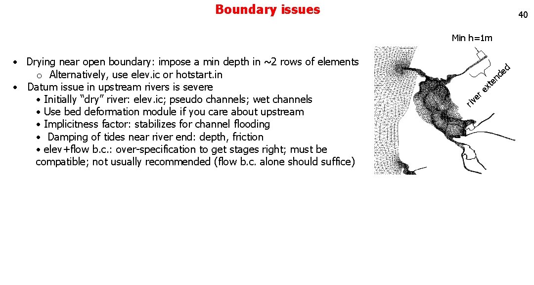 Boundary issues 40 Min h=1 m • Drying near open boundary: impose a min Boundary issues 40 Min h=1 m • Drying near open boundary: impose a min