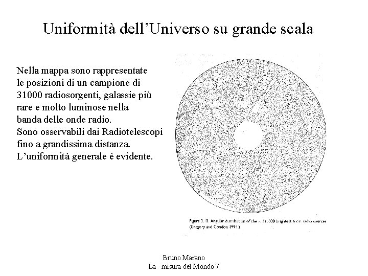 Uniformità dell’Universo su grande scala Nella mappa sono rappresentate le posizioni di un campione