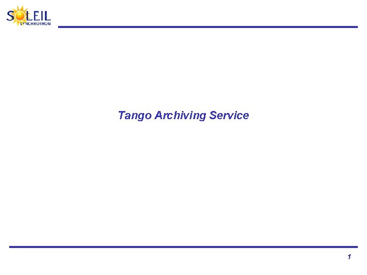 Tango Archiving Service 1 