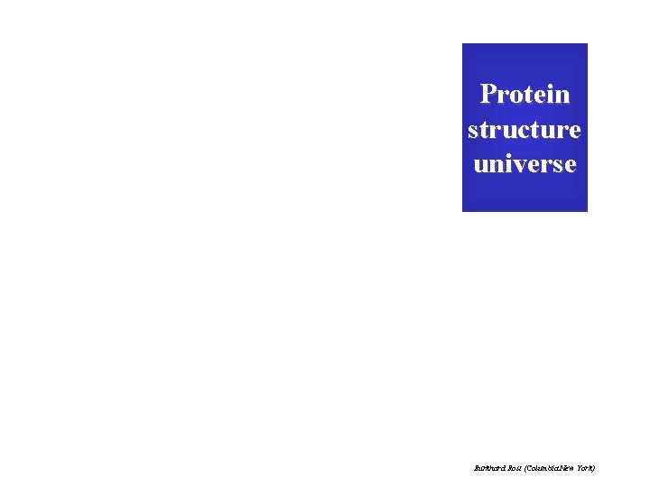 Protein structure universe Burkhard Rost (Columbia New York) 