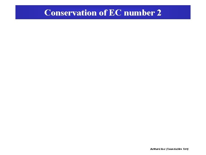 Conservation of EC number 2 Burkhard Rost (Columbia New York) 