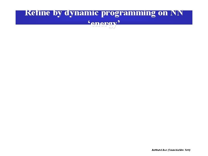 Refine by dynamic programming on NN ‘energy’ Burkhard Rost (Columbia New York) 
