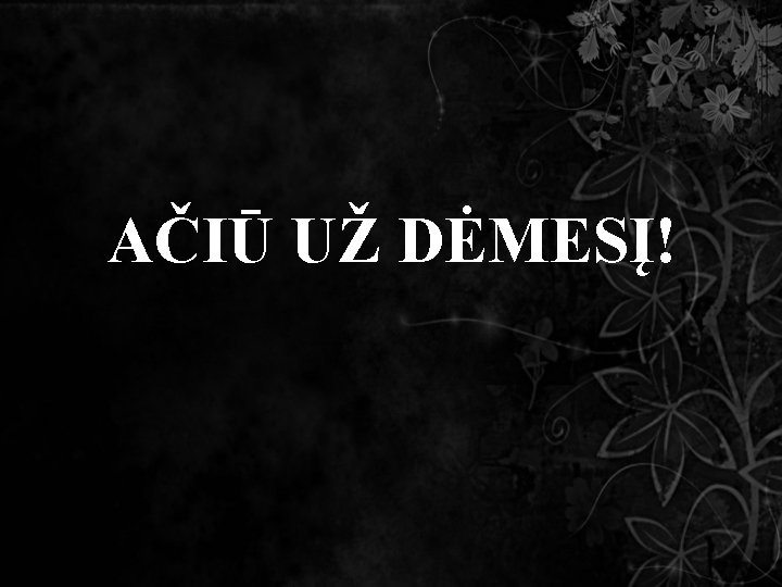 AČIŪ UŽ DĖMESĮ! 