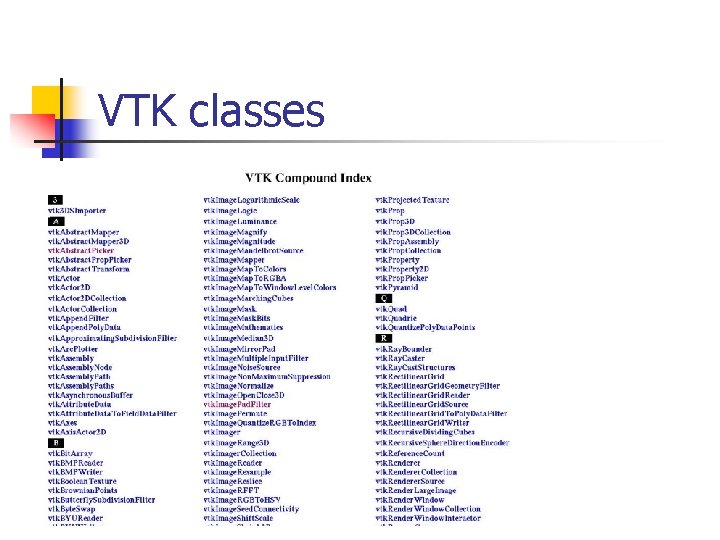 VTK classes 