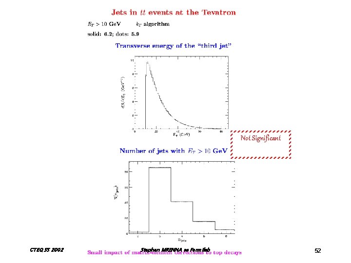 Not Significant CTEQ SS 2002 Stephen MRENNA Fermilab 52 
