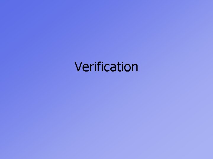 Verification 