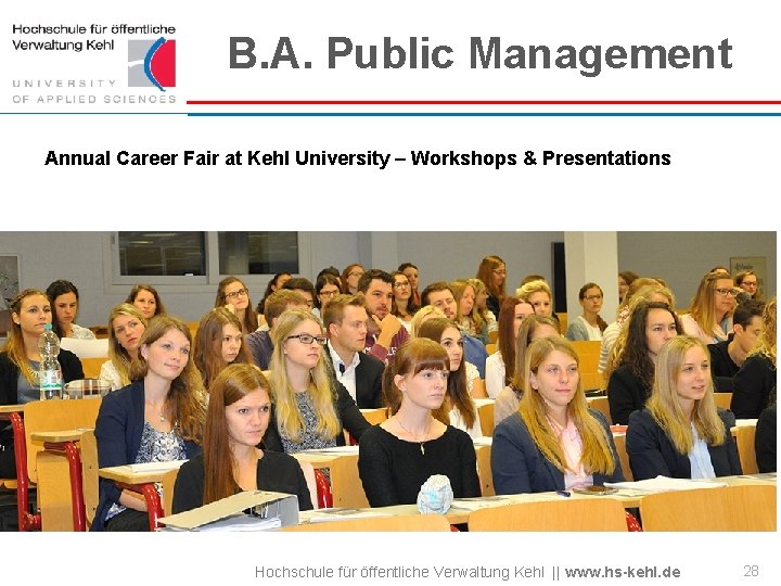 B. A. Public Management Annual Career Fair at Kehl University – Workshops & Presentations