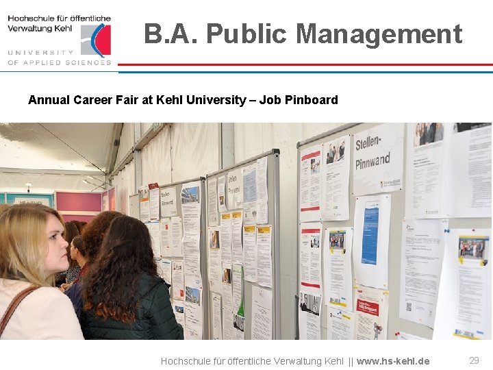B. A. Public Management Annual Career Fair at Kehl University – Job Pinboard Hochschule