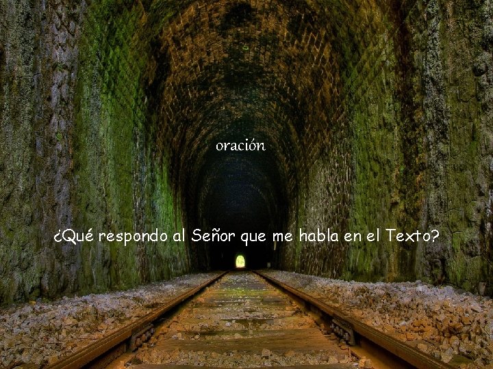 oración ¿Qué respondo al Señor que me habla en el Texto? 