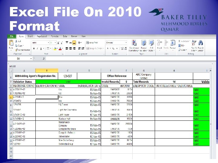 Excel File On 2010 Format 