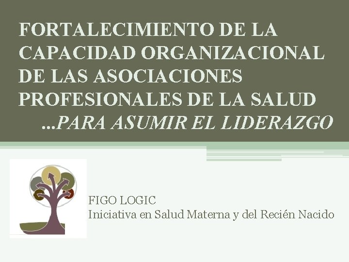 FORTALECIMIENTO DE LA CAPACIDAD ORGANIZACIONAL DE LAS ASOCIACIONES PROFESIONALES DE LA SALUD. . .