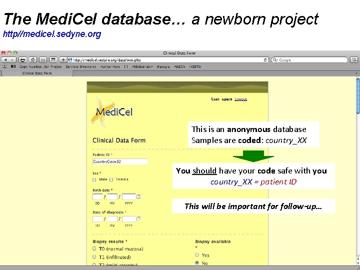 The Medi. Cel database… a newborn project http//medicel. sedyne. org This is an anonymous