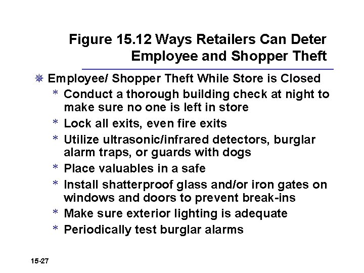 Figure 15. 12 Ways Retailers Can Deter Employee and Shopper Theft ¯ Employee/ Shopper
